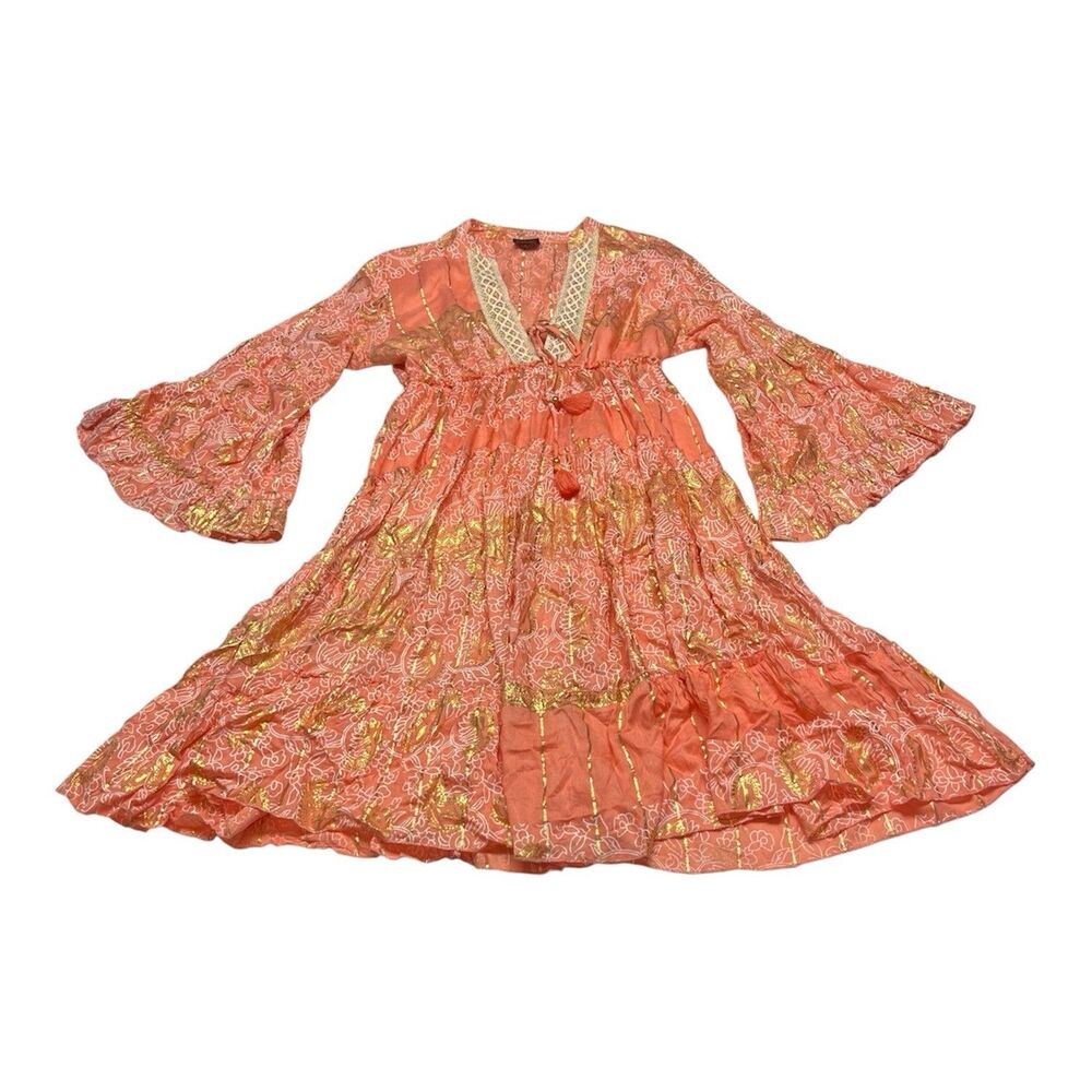 Boho Hippie Dress Bell Sleeves